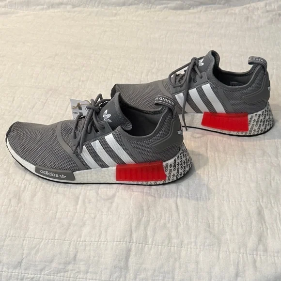 Adidas Gray Sneakers with Red Highlights - Picture 3 of 9